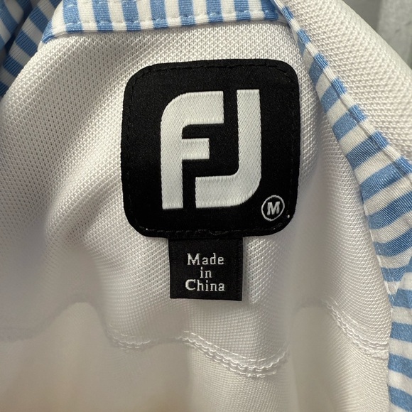 FootJoy Men's NBC Golf  White Polo Shirt - Picture 5 of 6